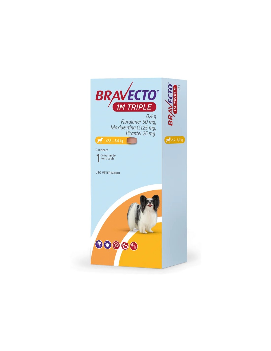 Bravecto Triple 1M 2,5 a 5 kg